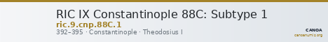 RIC IX Constantinople 88C: Subtype 1 — CANOA