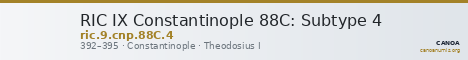 RIC IX Constantinople 88C: Subtype 4 — CANOA