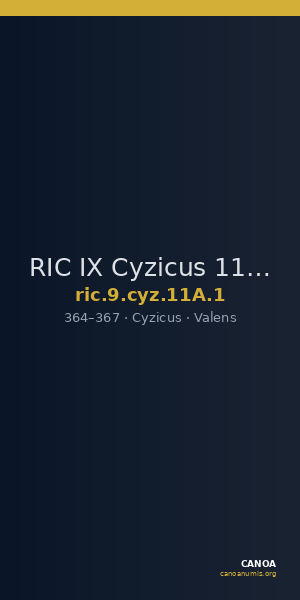 RIC IX Cyzicus 11A: Subtype 1 — CANOA