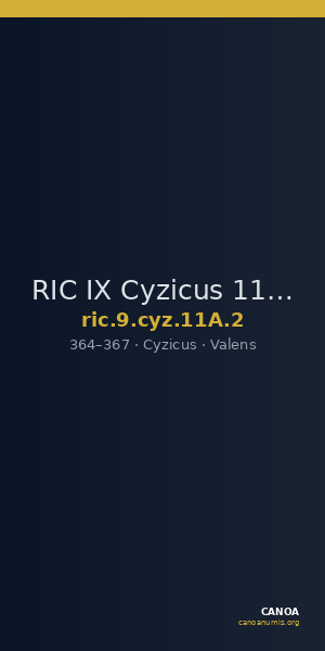 RIC IX Cyzicus 11A: Subtype 2 — CANOA