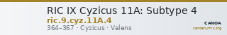 RIC IX Cyzicus 11A: Subtype 4 — CANOA