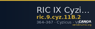 RIC IX Cyzicus 11B: Subtype 2 — CANOA
