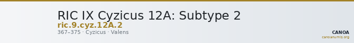 RIC IX Cyzicus 12A: Subtype 2 — CANOA