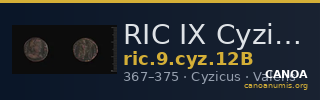 RIC IX Cyzicus 12B — CANOA