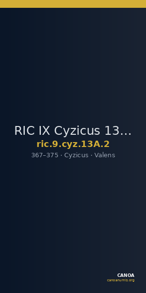 RIC IX Cyzicus 13A: Subtype 2 — CANOA