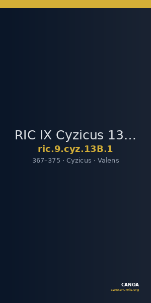 RIC IX Cyzicus 13B: Subtype 1 — CANOA