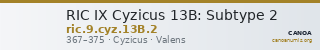 RIC IX Cyzicus 13B: Subtype 2 — CANOA