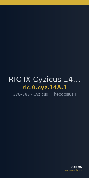 RIC IX Cyzicus 14A: Subtype 1 — CANOA