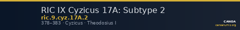 RIC IX Cyzicus 17A: Subtype 2 — CANOA