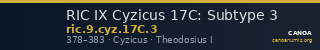 RIC IX Cyzicus 17C: Subtype 3 — CANOA