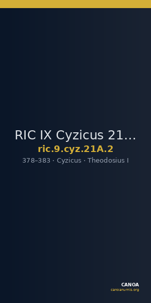 RIC IX Cyzicus 21A: Subtype 2 — CANOA