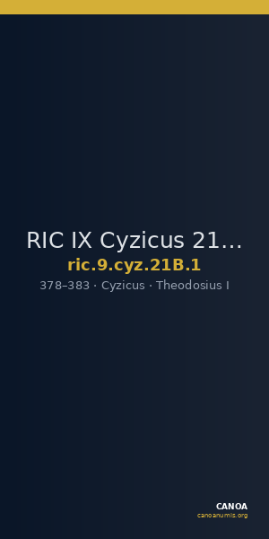 RIC IX Cyzicus 21B: Subtype 1 — CANOA