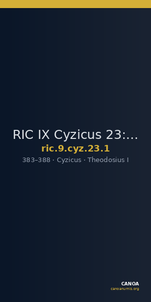RIC IX Cyzicus 23: Subtype 1 — CANOA