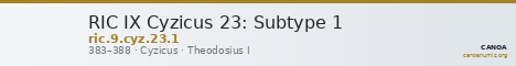 RIC IX Cyzicus 23: Subtype 1 — CANOA