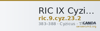 RIC IX Cyzicus 23: Subtype 2 — CANOA