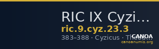 RIC IX Cyzicus 23: Subtype 3 — CANOA