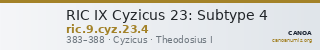 RIC IX Cyzicus 23: Subtype 4 — CANOA