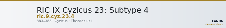 RIC IX Cyzicus 23: Subtype 4 — CANOA