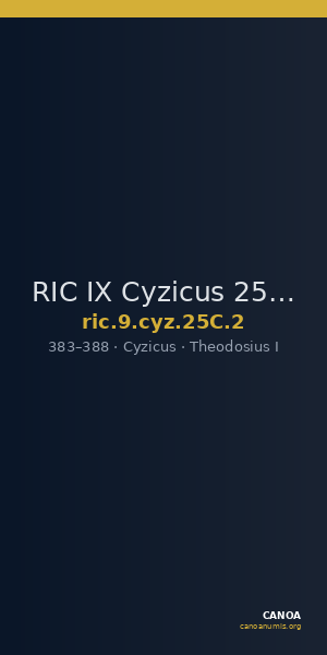 RIC IX Cyzicus 25C: Subtype 2 — CANOA