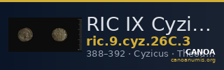 RIC IX Cyzicus 26C: Subtype 3 — CANOA