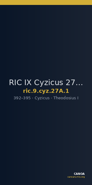 RIC IX Cyzicus 27A: Subtype 1 — CANOA