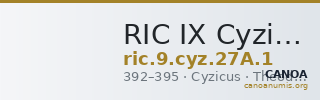 RIC IX Cyzicus 27A: Subtype 1 — CANOA