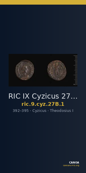 RIC IX Cyzicus 27B: Subtype 1 — CANOA