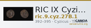 RIC IX Cyzicus 27B: Subtype 1 — CANOA