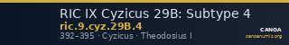 RIC IX Cyzicus 29B: Subtype 4 — CANOA