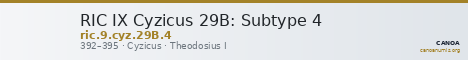 RIC IX Cyzicus 29B: Subtype 4 — CANOA
