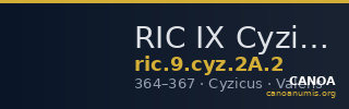 RIC IX Cyzicus 2A: Subtype 2 — CANOA