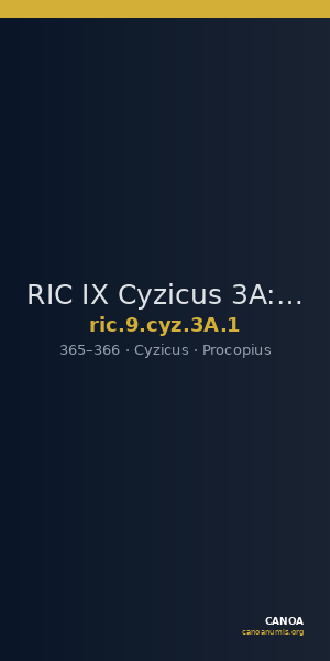 RIC IX Cyzicus 3A: Subtype 1 — CANOA