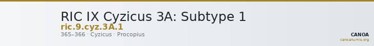 RIC IX Cyzicus 3A: Subtype 1 — CANOA
