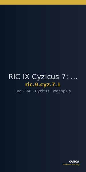 RIC IX Cyzicus 7: Subtype 1 — CANOA