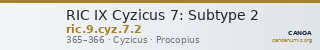RIC IX Cyzicus 7: Subtype 2 — CANOA