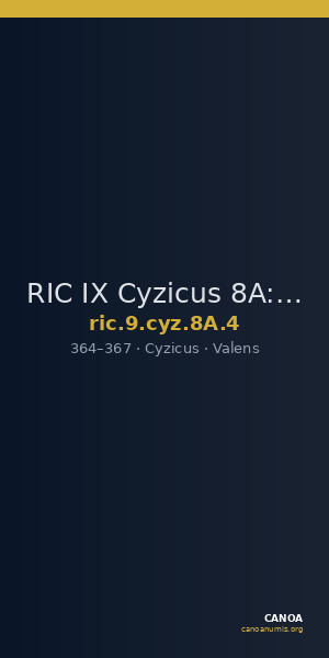 RIC IX Cyzicus 8A: Subtype 4 — CANOA