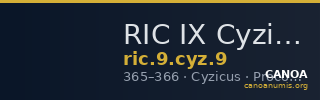 RIC IX Cyzicus 9 — CANOA