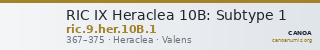 RIC IX Heraclea 10B: Subtype 1 — CANOA