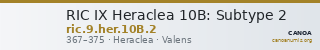 RIC IX Heraclea 10B: Subtype 2 — CANOA