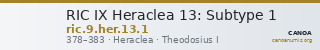 RIC IX Heraclea 13: Subtype 1 — CANOA