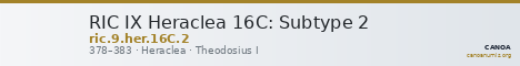 RIC IX Heraclea 16C: Subtype 2 — CANOA