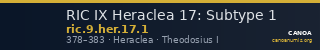 RIC IX Heraclea 17: Subtype 1 — CANOA