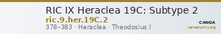 RIC IX Heraclea 19C: Subtype 2 — CANOA