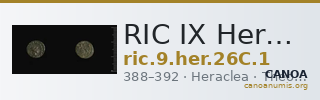 RIC IX Heraclea 26C: Subtype 1 — CANOA