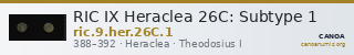 RIC IX Heraclea 26C: Subtype 1 — CANOA