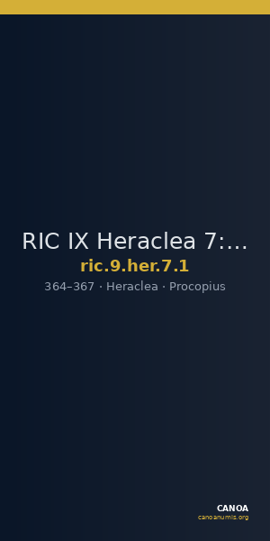 RIC IX Heraclea 7: Subtype 1 — CANOA