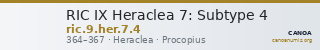 RIC IX Heraclea 7: Subtype 4 — CANOA