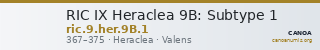 RIC IX Heraclea 9B: Subtype 1 — CANOA