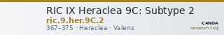 RIC IX Heraclea 9C: Subtype 2 — CANOA