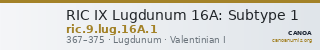 RIC IX Lugdunum 16A: Subtype 1 — CANOA